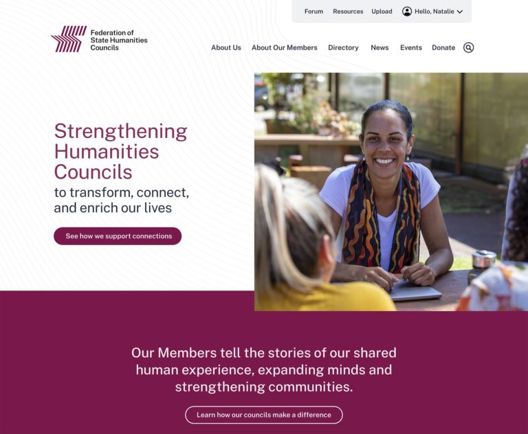 Federation of State Humanities Councils - Homepage screenshot