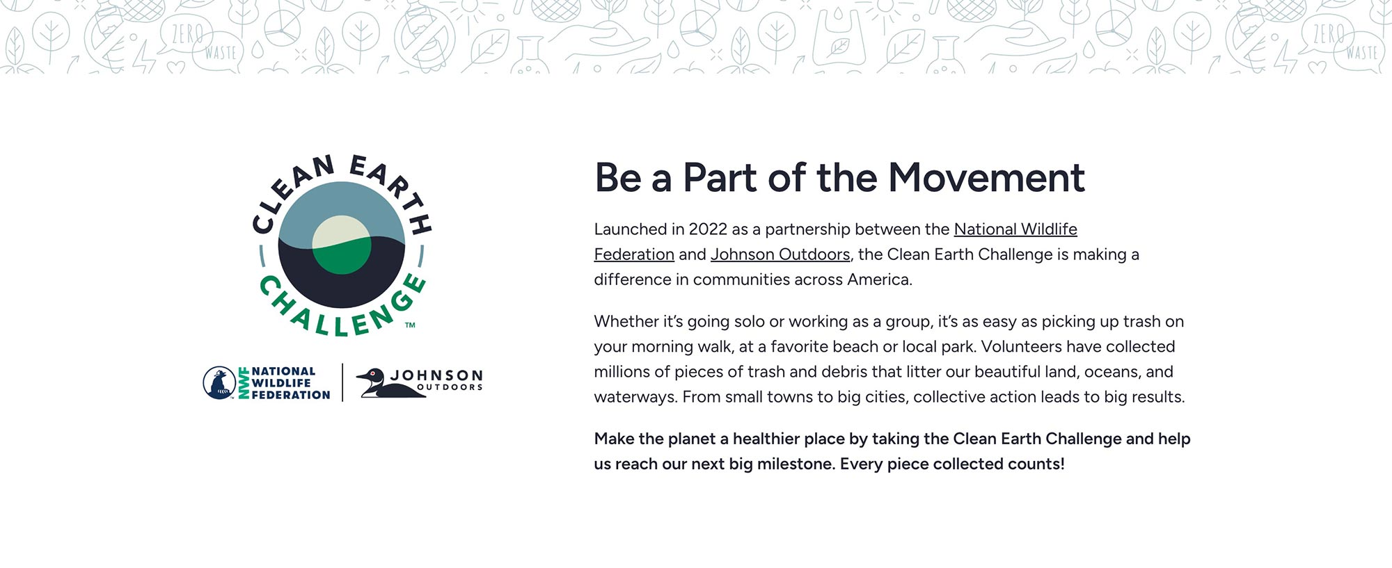Clean Earth Challenge website introduction