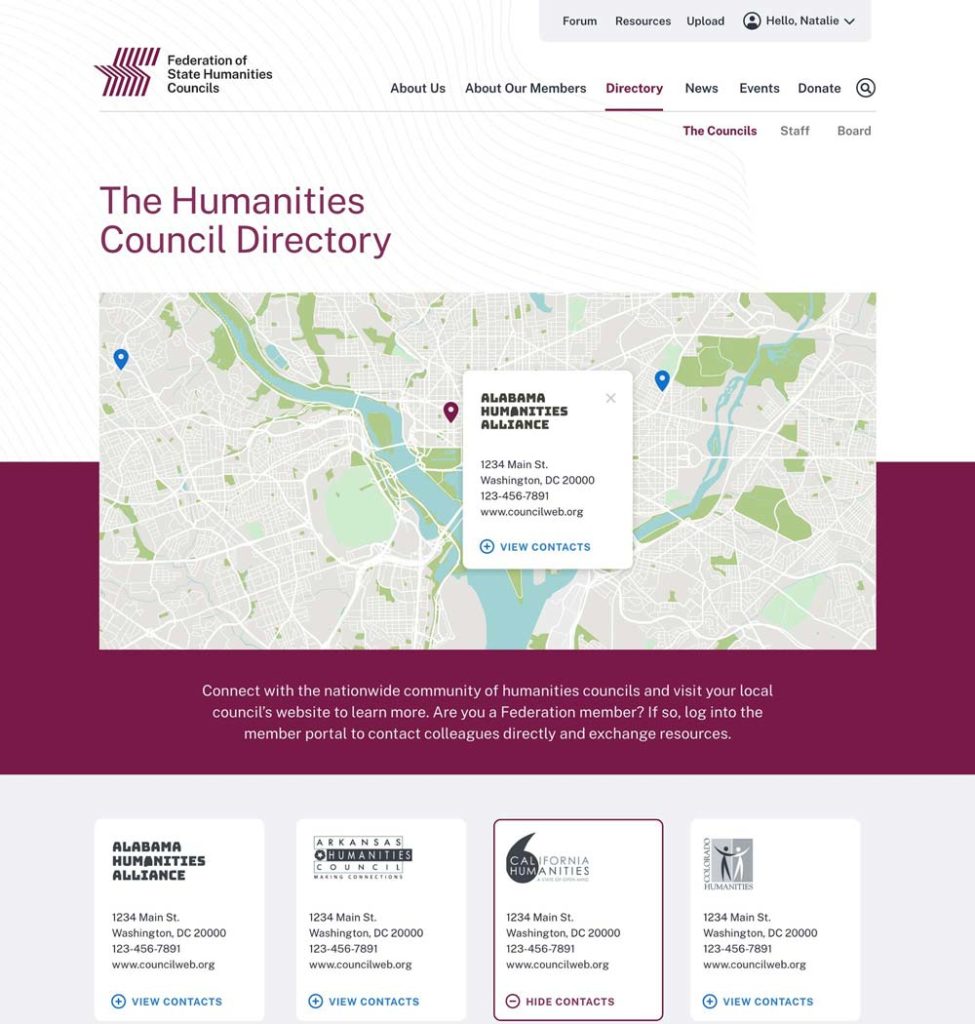 FSHC Directory page screenshot